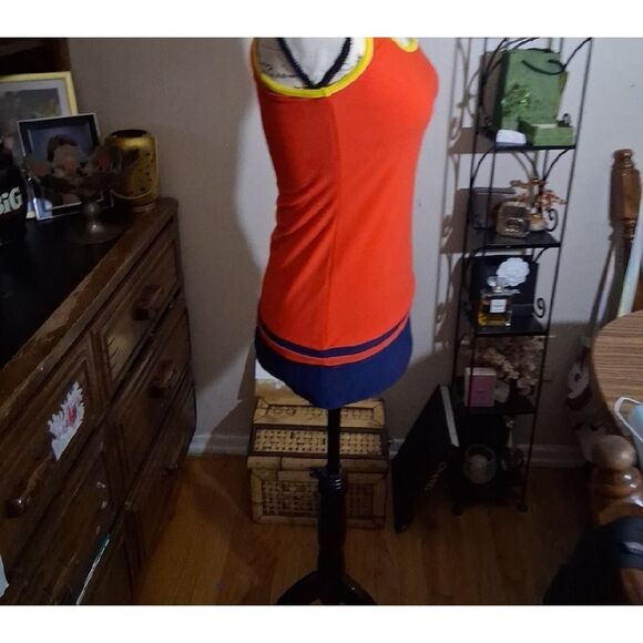 CHANEL Orange Tank Top with Navy and Yellow Accents Size 36 EURO - Picture 6 of 16
